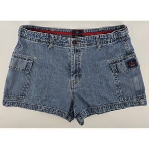 Vtg Y2K Bum Equipment Cargo Blue Denim Shorts Juniors 11 Jean Utility Skate Mid